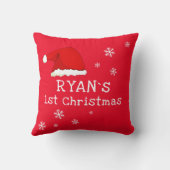 Coussin Le premier flocon de Noël Rouge Père Noël Flocon d (Verso)