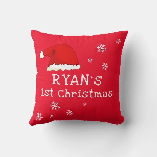 Coussin Le premier flocon de Noël Rouge Père Noël Flocon d (Verso)