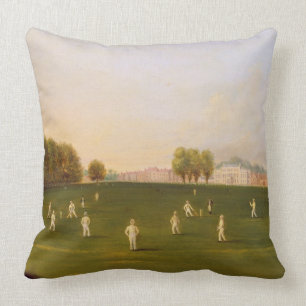 Coussin Le premier match grand du cricket a joué par des