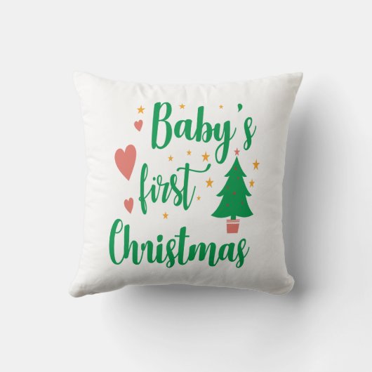 Coussin Le premier Noël de bébé (Verso)