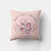 Coussin Le premier Noël de bébé, amis de la forêt (Verso)