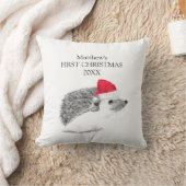 Coussin Le premier Noël de bébé Hérisson Forêt Garçon (Couverture)
