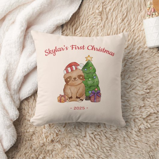 Coussin Le premier Noël du bébé Keepsaké (Couverture)