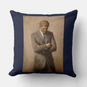Coussin Le président américain John Kennedy Portrait peint