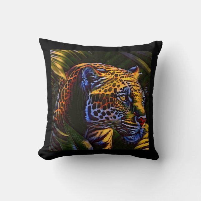 Coussin Le puissant Jaguar, un prédateur de la jungle (Recto)
