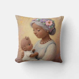 Coussin Le regard aimant de grand-mère la conception en la
