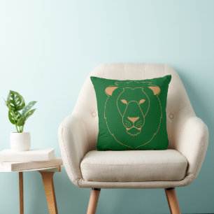 Coussin Le Regard du Lion : Contour Doré