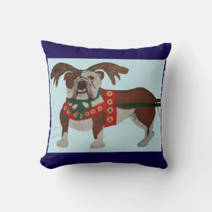 Coussin Le Renne du Père Noël Bouledogue