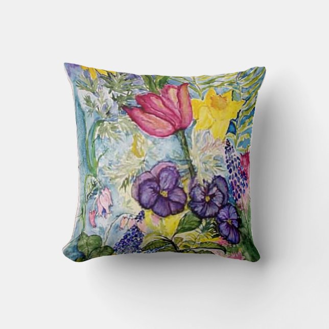 Coussin Le ressort fleurit des pastels de jonquille de (Recto)