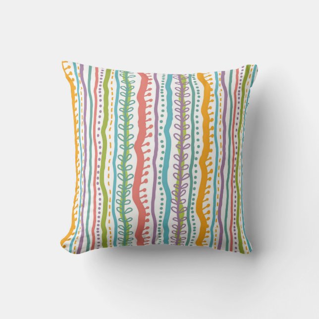 Coussin Le résumé barre le motif vertical (Recto)