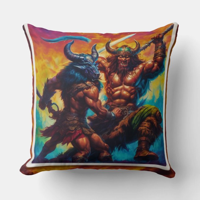Coussin Le roi barbare combat (Recto)