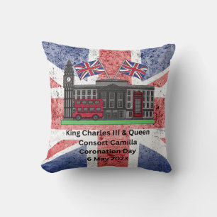 Coussin Le roi Charles et la reine Consort de la Camilla C