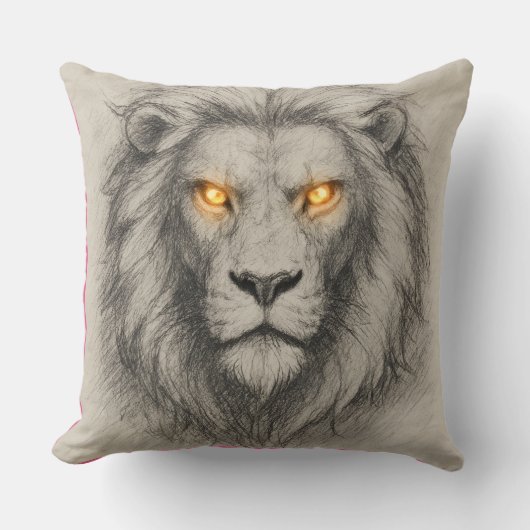Coussin Le Roi de la Jungle - yeux brillants (Recto)