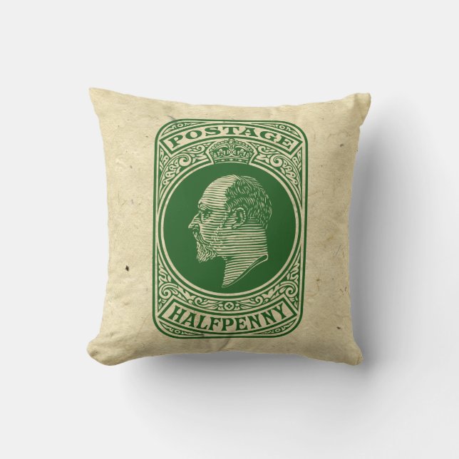 Coussin Le Roi Edouard VII a payé d'avance le timbre-poste (Recto)