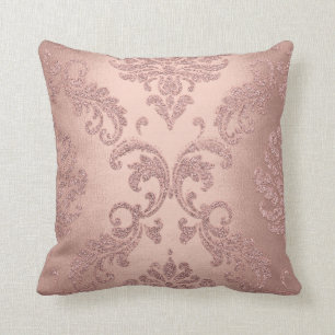 Coussin Le rose d'Aqua de damassé rougissent velours de