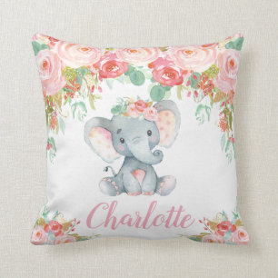 Coussin Le rose rougissent décor floral de pièce de crèche