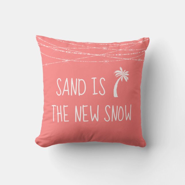 Coussin Le sable tropical de corail est le palmier à neige (Recto)