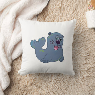 Coussin Le Sceau De Tissu Chez Zazzle Mascot Caractère Log