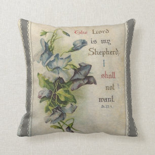 Coussin Le seigneur est mon écriture sainte florale de