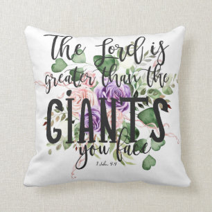 Coussin Le seigneur est PLUS GRAND que les GÉANTS que vou