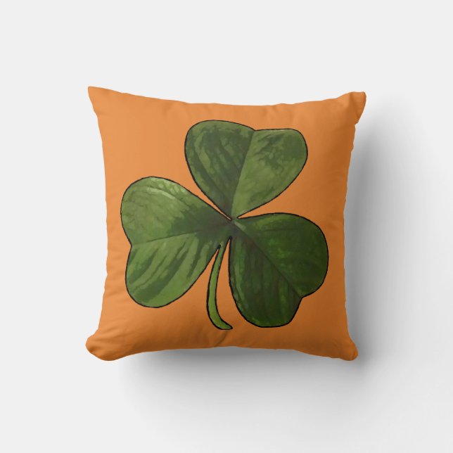 Coussin Le shamrock irlandais décrit par jour de St (Recto)