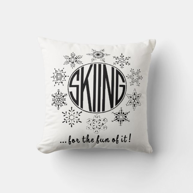 Coussin Le ski c'est amusant- (Recto)
