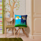 Coussin Le Soleil et la Lune dans les bois Lève l'oreiller