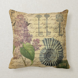Coussin le steampunk verrouille le lilas pourpre botanique