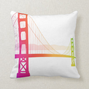 Coussin Le style d'arc-en-ciel de golden gate bridge  