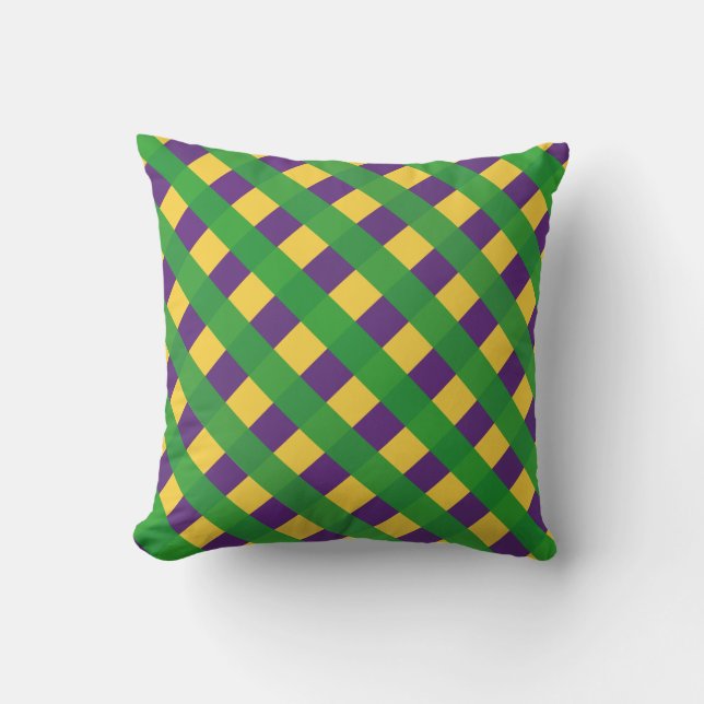 Coussin Le style de Mardi Gras de Buffalo Plaid (Recto)
