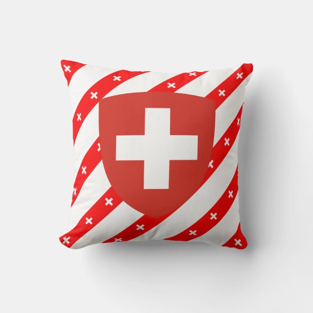 Coussin Le Suisse barre le drapeau (Recto)