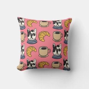 Coussin Le taurin français, le café, le thème croissant.