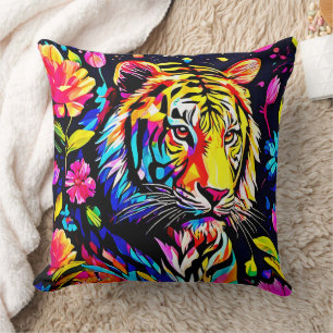 Coussin Le tigre dans un rêve floral