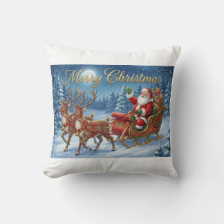 Coussin Le Traîneau enneigé du Père Noël