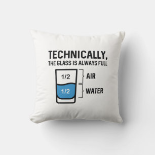 Coussin Le Verre Est Toujours Plein
