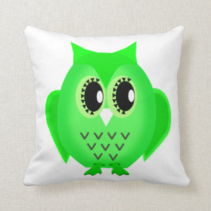 Coussin Le vert de chaux de hibou de huée de Hootie