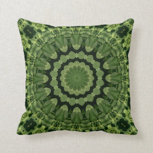Coussin Le vert laisse le mandala