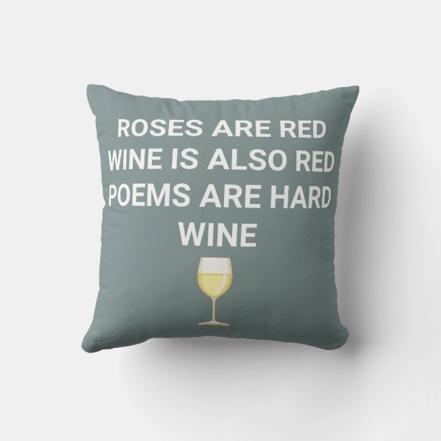 Coussin "Le vin est rouge, la poésie est difficile" Citati (Verso)