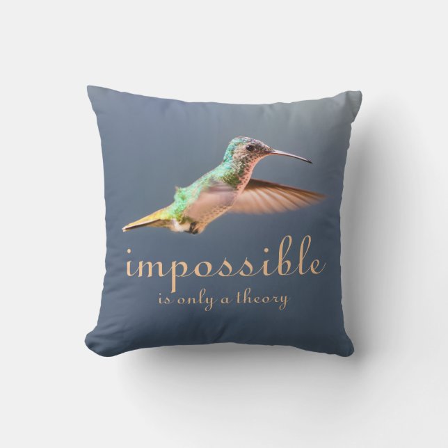 Coussin Le vol impossible de colibri n'est qu'une théorie (Recto)