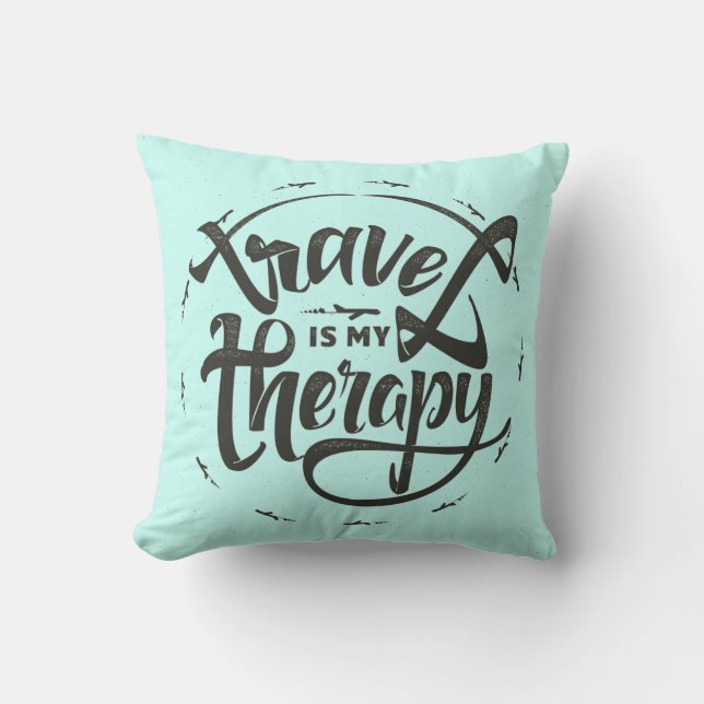 Coussin Le voyage est ma thérapie (Recto)