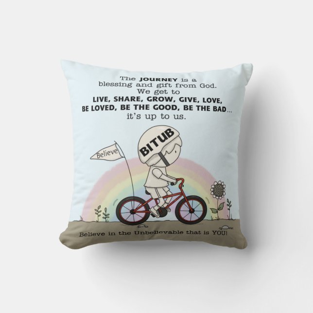 Coussin Le voyage est un cadeau (Recto)