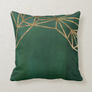 Coussin Le Web de la jungle verte et de l'or