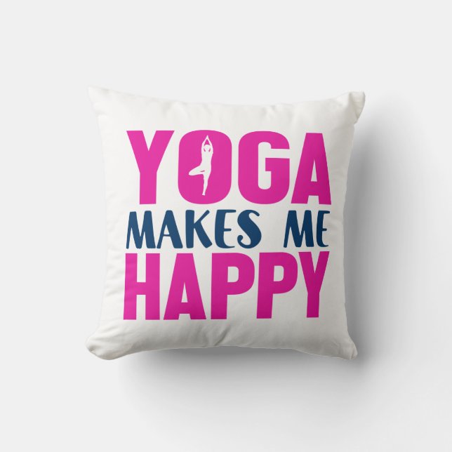 Coussin Le yoga me rend heureux (Recto)