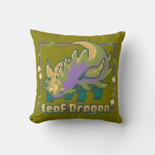 Coussin Leaf Dragon, Pixel Art, pixel (Recto)