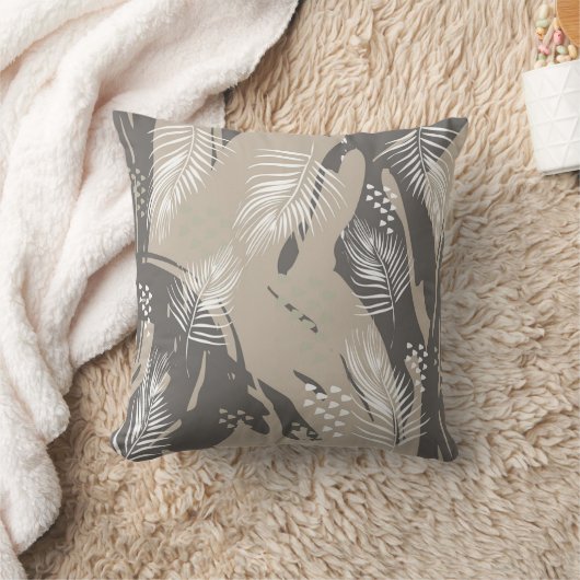Coussin Leaves and gray pattern (Couverture)
