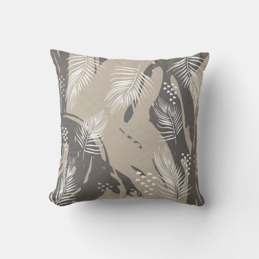Coussin Leaves and gray pattern (Recto)