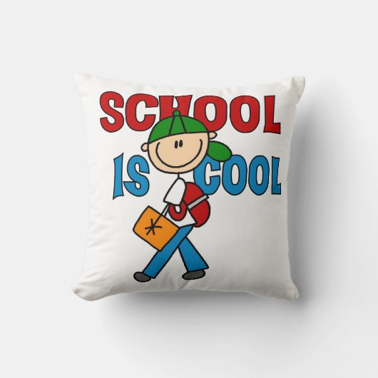 Coussin L'école de garçons est cool (Recto)