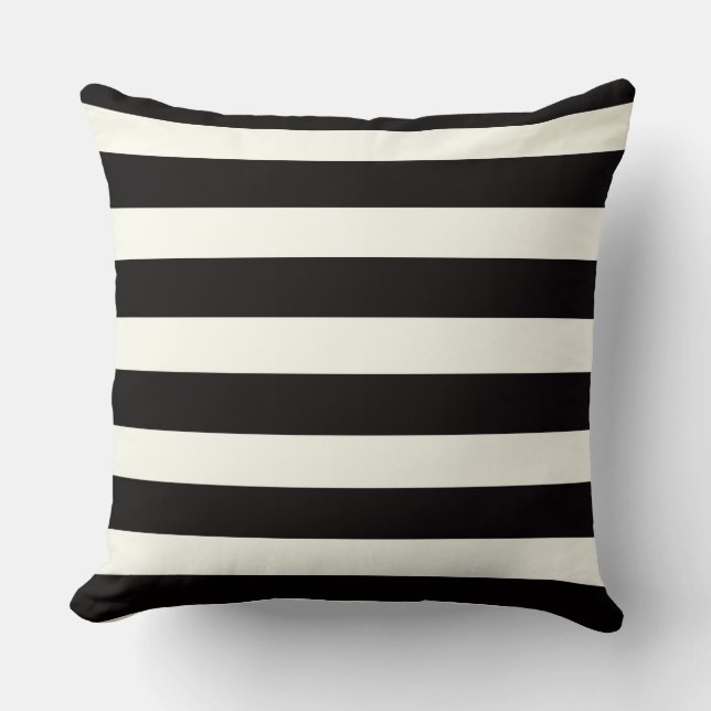 Coussin Lecteur à rayures noir et blanc (Recto)