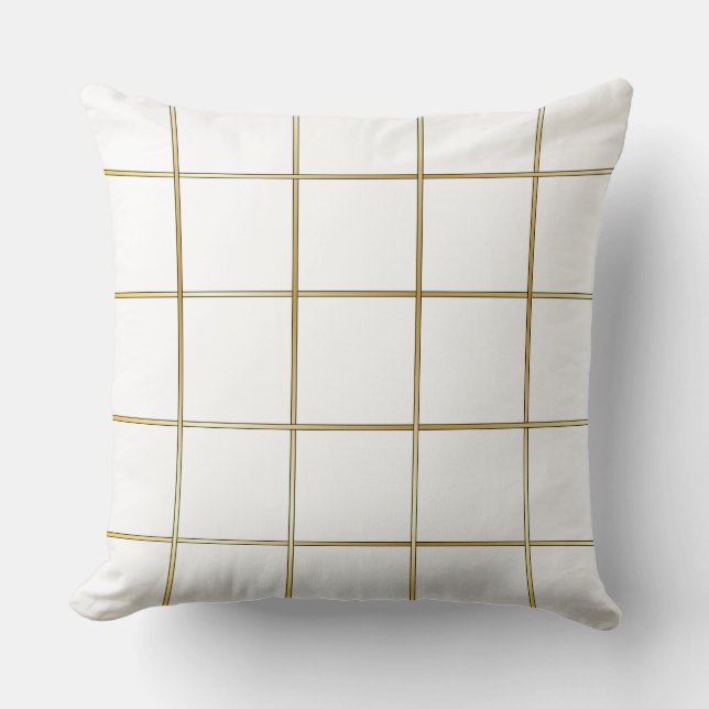 Coussin Lecteur blanc et or (Recto)