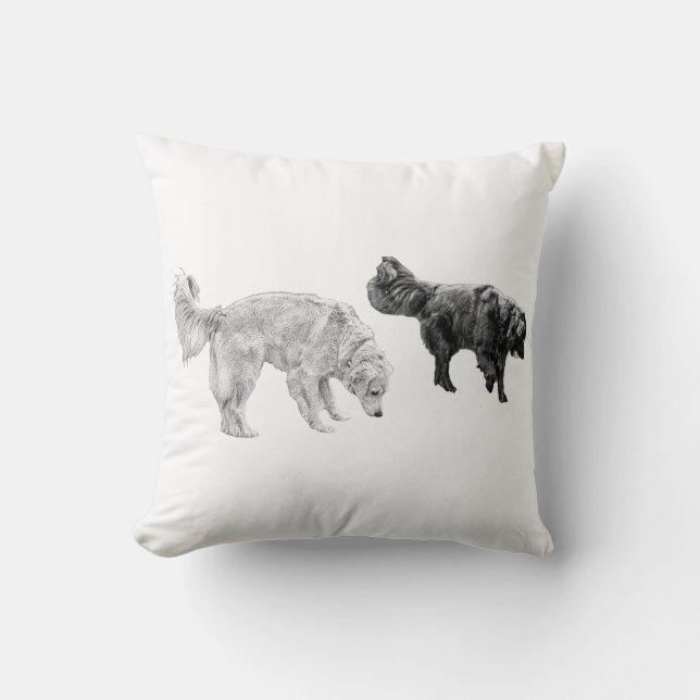 Coussin Lecteur de feuilles, Duo tranquille (Recto)